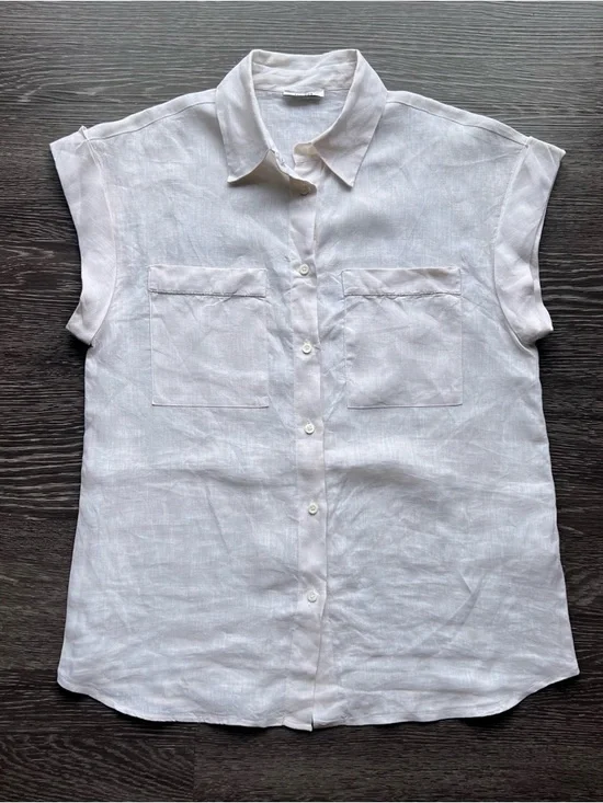 Peserico 100% Italian Linen Sleeveless Shirt - Picture 4 of 12